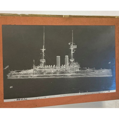 5100 - A collection of glass negatives of naval themes including Fleet Review 1911, Bulwark, K-Class submar... 