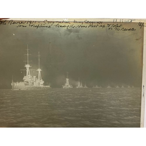 5100 - A collection of glass negatives of naval themes including Fleet Review 1911, Bulwark, K-Class submar... 