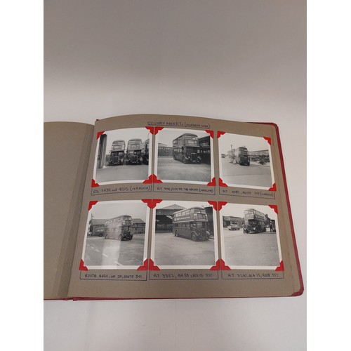 1327 - A vintage photo album containg approx 133 photographs of London buses including Routemaster coaches,... 