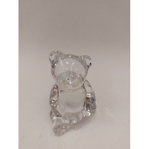 1341 - A West German Princess house lead crystal teddy bear figurine, original sticker 9cm high