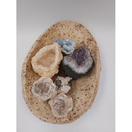 1351 - Six various geodes including amethyst