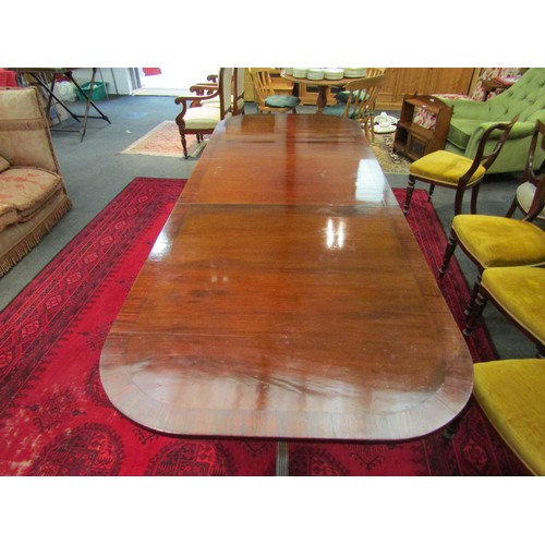 1142 - A 20th Century Regency style production twin-pedestal dining table        (R)     Blyth Barn