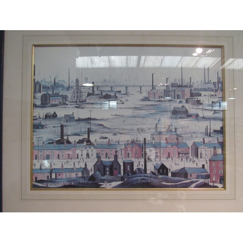 1003 - A Lowry print, framed and glazed, 45cm x 60cm