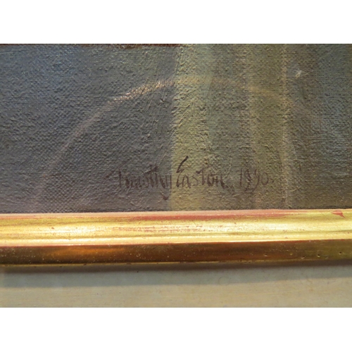 1096 - TIMOTHY EASTON BEDFIELD: An oil on canvas depicting mirror by panelled window, signed and dated 1990... 