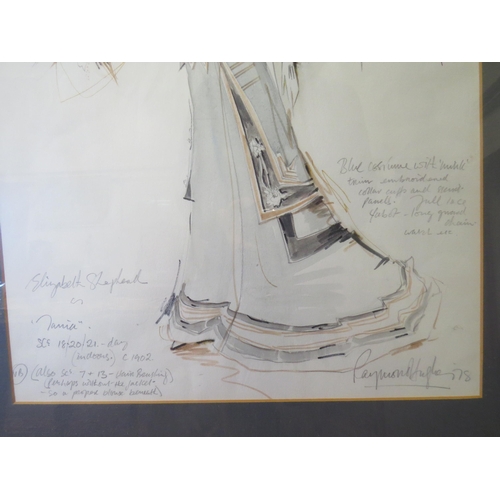 1118 - Raymond Hughes: A mixed media image, costume design for BBC2 Classic Special, pencil annotations, si... 