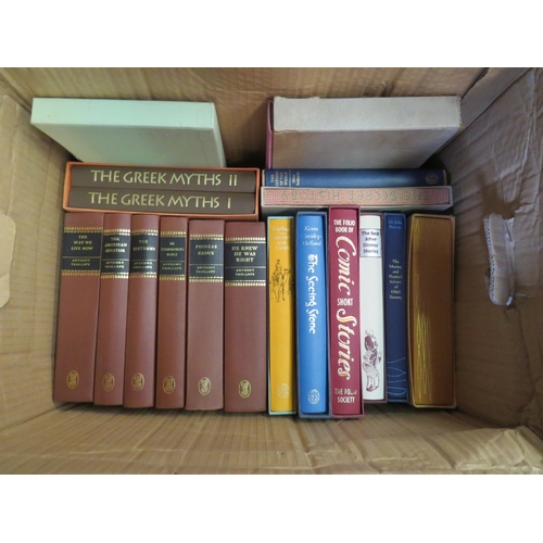 1218 - Three boxes of Folio Society books, including Thomas Carlyle 