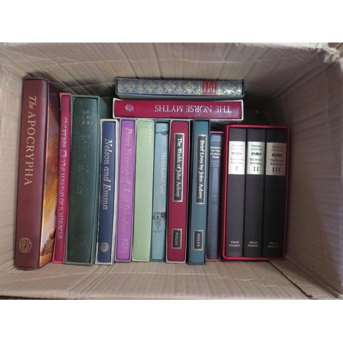 1218 - Three boxes of Folio Society books, including Thomas Carlyle 