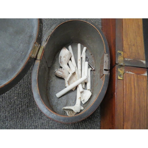 1390 - A Victorian  walnut desk writing box, a tea caddy and an oval trinket box (3)