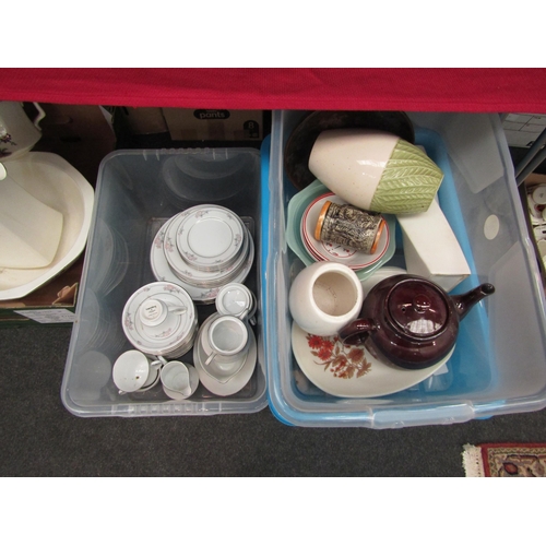 1536 - Three boxes of mixed wares to include Noritake 'Legendary' part tea and dinner service.   (E) £10-20