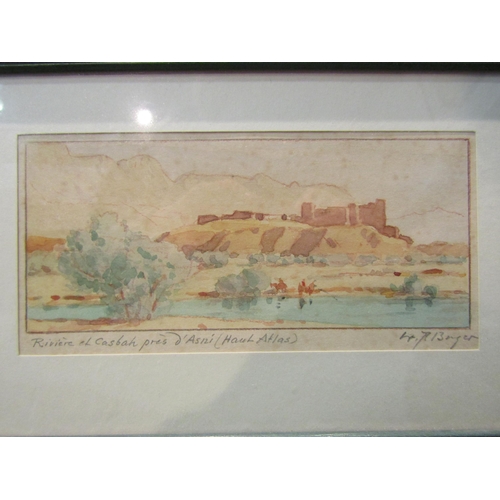 4261 - Two framed coloured prints together with a watercolour (3)