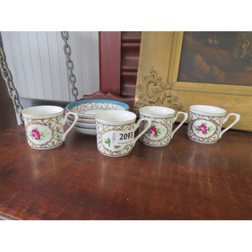 4407 - Four porcelain coffee cups and saucers