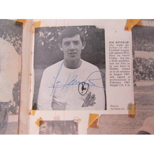 4220 - A collection of Tottenham Hotspur F.C autographs and programmes 1960's, comprising a scrap album of ... 