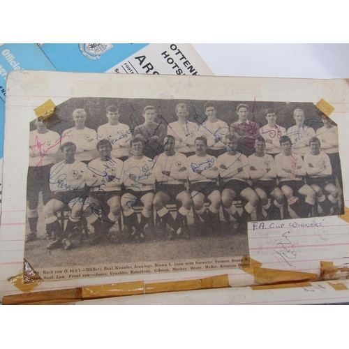 4220 - A collection of Tottenham Hotspur F.C autographs and programmes 1960's, comprising a scrap album of ... 