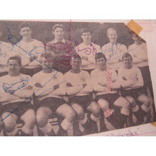 4220 - A collection of Tottenham Hotspur F.C autographs and programmes 1960's, comprising a scrap album of ... 