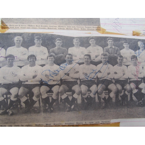 4220 - A collection of Tottenham Hotspur F.C autographs and programmes 1960's, comprising a scrap album of ... 