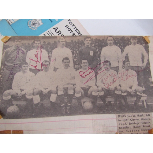 4220 - A collection of Tottenham Hotspur F.C autographs and programmes 1960's, comprising a scrap album of ... 