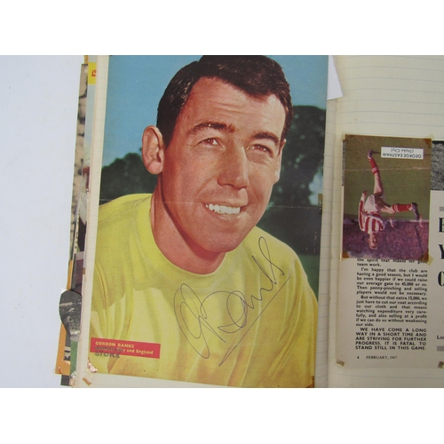 4032A - A collection of football autographs and programmes 1960's, various scrap albums with signed pictoria... 