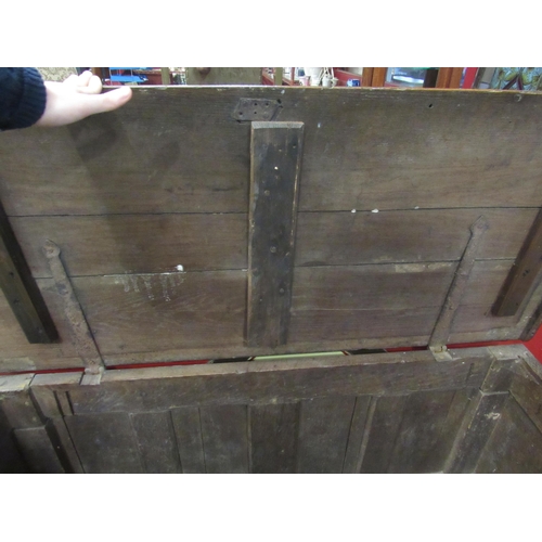 4017 - A four panel carved oak coffer, 63cm high x 130cm x 57cm     (R) £170