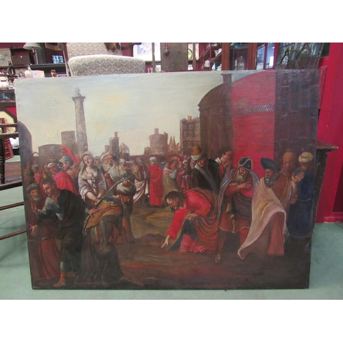 4019 - A 19th Century religious oil on canvas, 97cm x 130cm