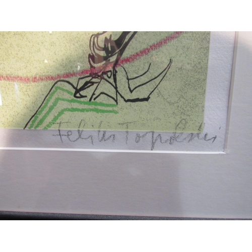 4077 - A pencil signed print after Feliks Topolski 