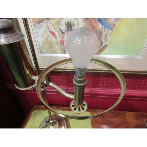 4095 - A vintage brass desk lamp with green glass shade