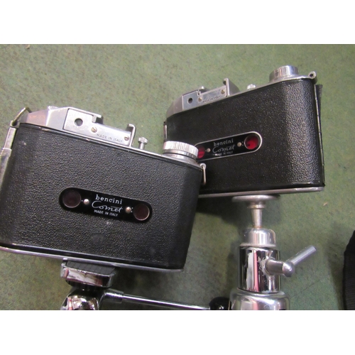 4128 - Two mid-20th Century tripods with Bencini cameras