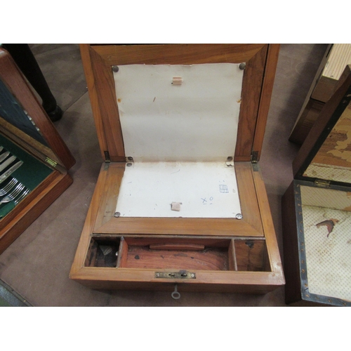 4183 - A Victorian walnut writing box together with a parquetry inlaid trinket box (2)