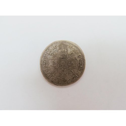 9007 - Charles II (1660-1685): A fourth bust halfcrown, 1676, Octavo to edge (Poor - F)