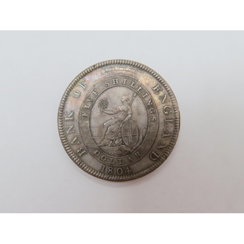 9012 - George III (1760-1820): A  1804 Bank of England five shillings dollar (F)