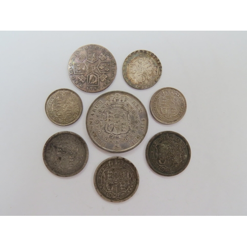 9013 - George III (1760-1820): A collection of silver coinage from halfcrown down to sixpence. Laureate and... 