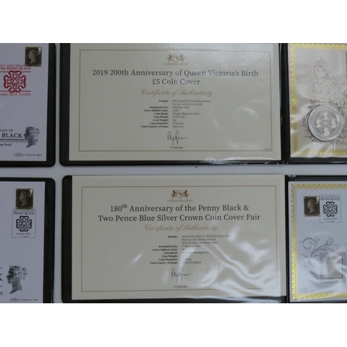 9049 - Five Harrington & Bryne presentation wallets from 2019/2020 relating to Queen Victoria, commemmorati... 