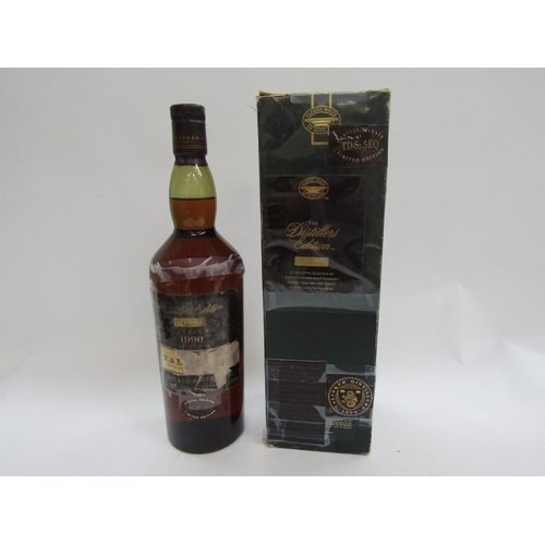 9310 - 1990 Talisker The Distillers Edition, Double Matured Whisky, 1ltr, label damaged and taped on