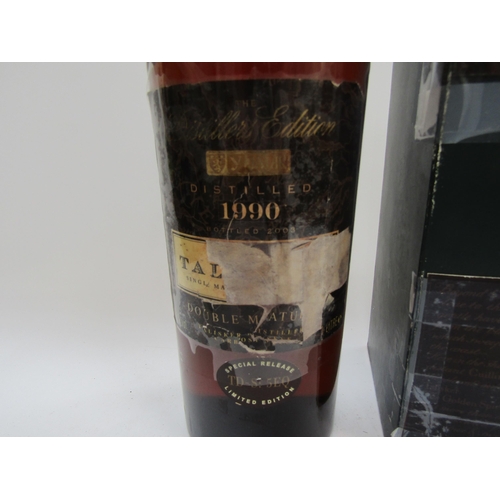 9310 - 1990 Talisker The Distillers Edition, Double Matured Whisky, 1ltr, label damaged and taped on