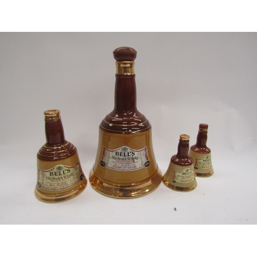 9316 - Four Bell's Whisky bells, 26 2/3flozs, 62/3flozs and 2 x miniatures