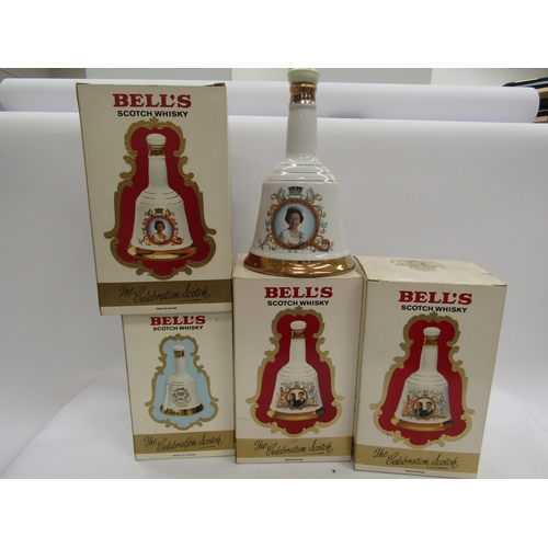 9317 - 5 Bell's Commemorative Decanters Queen Elizabeth & Royal Family...... all sealed and with contents