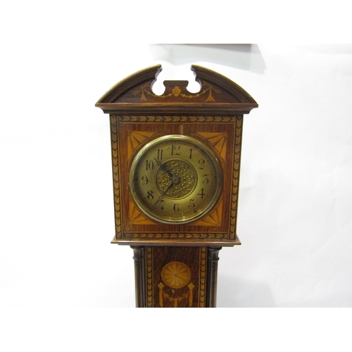 4258 - A late 19th/early 20th Century miniature longcase clock  movement a/f, 51cm high, 17cm wide