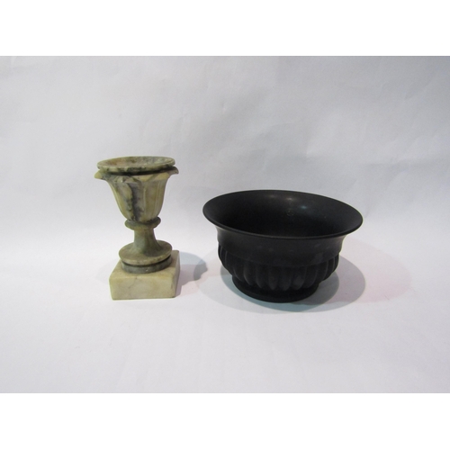 4406 - A basalt urn form bowl and an alabaster urn on stand    (R) £0