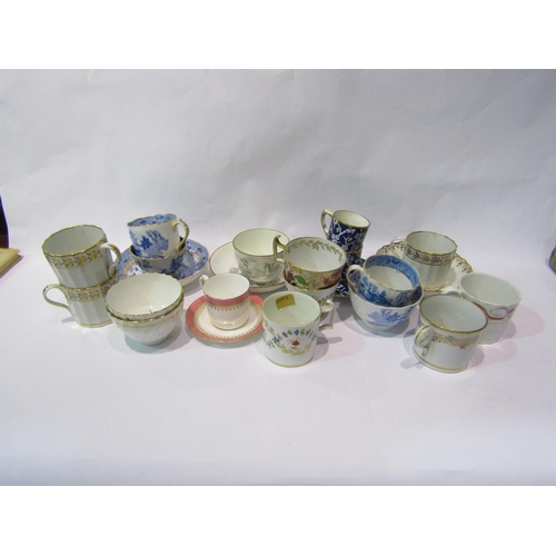 4408 - A collection of antique coffee cans, tea bowls and cups and saucers including Worcester, Miles Mason... 