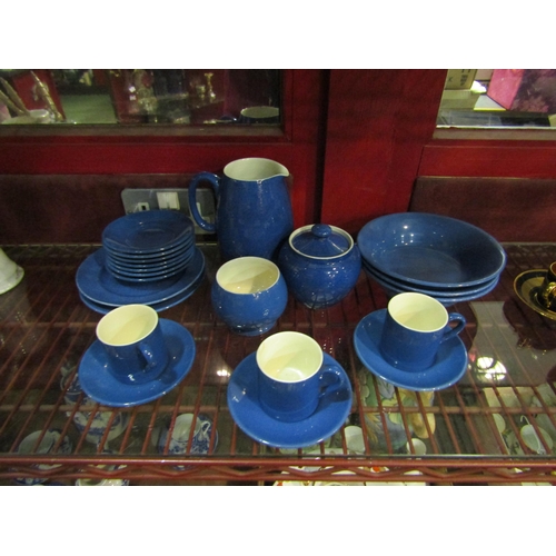 4412 - A selection of Liberty's powder blue Moorcroft teaware, circa 1930