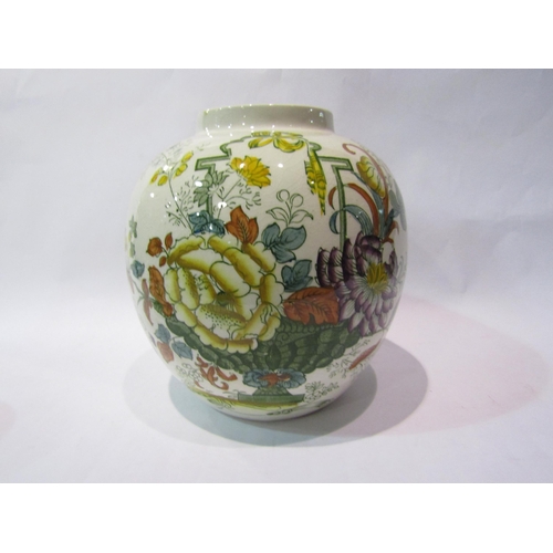 4415 - A Masons lidded ginger jar, white ground with floral decoration, 23cm high