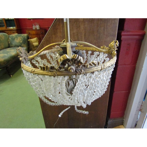 4423 - A gilt brass chandelier a/f, 33cm diameter