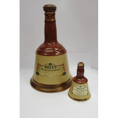 9308 - Bells Whisky decanter and an empty Wade Bells Whisky bottle of small proportions, 75cl