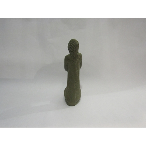 4304 - A carved stone figure of mother nursing a child, 26cm tall     (R) £0