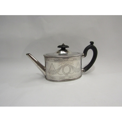 4313 - An oval Victorian silver batchelor's tea pot London 1868 maker George Fox