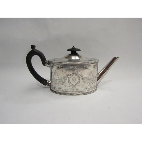 4313 - An oval Victorian silver batchelor's tea pot London 1868 maker George Fox