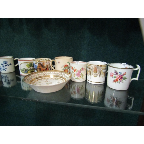 4118 - A single owner collection of coffee cans and two saucers: Lowestoft, Derby, Chinese export, Rue de B... 