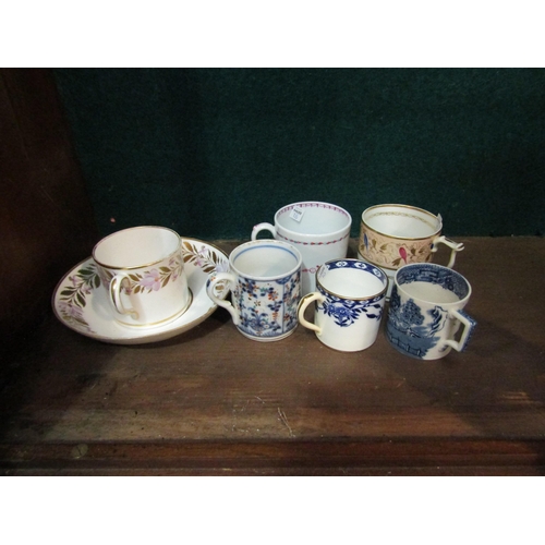 4118A - A single owner collection of coffee cans and a cup and saucer: Derby, Newhall, Imari pattern, hand-p... 