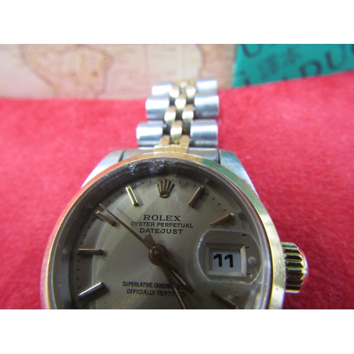 6189 - ROLEX; an Oyster perpetual lady datejust automatic bi-metallic bracelet watch, stainless steel/gold ... 