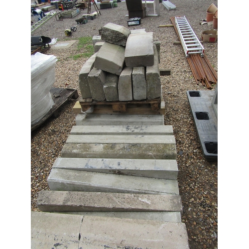 3265 - Three pallets of concrete kerbs        (R) £20