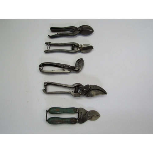 8087 - Five pairs of secateurs including Wilkinson Sword, P.E.D Co(Eng) and Spear & Jackson